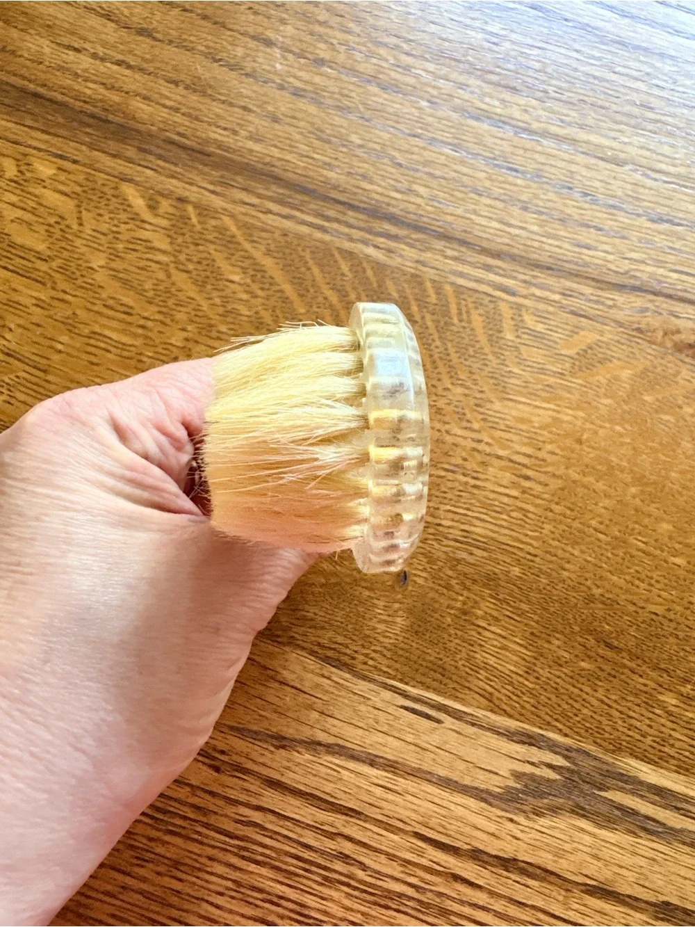 Translucent Lucite Handle baby hair Brush with Soft Blonde Bristles